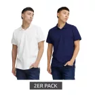 2-csomag klasszikus BLEND férfi pamut Polo Ing Ing 20718074-204240 fehér/kék Méret: XL