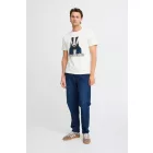 klasszikus BLEND férfi póló  kerek nyakú Ing 20717344-203633 fehér Méret: 2XL