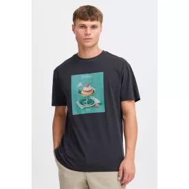   klasszikus tömör SDNong férfi póló  kerek nyakú Ing 21108418-194008 fekete Méret: 2XL