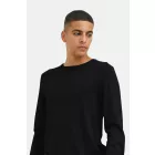 klasszikus BLEND férfi vékony kötött pulóver kerek nyakkal kötött pulóver 20717260-194007 Fekete Méret:XL