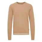 klasszikus BLEND férfi vékony kötött pulóver legénységi nyakkal 20717260-161315 Bézs Méret:2XL