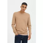 klasszikus BLEND férfi elegáns kötött Pulóver  kerek nyakú kötött Pulóver 20717260-161315 bézs Méret: XL