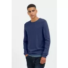 klasszikus BLEND férfi vékony kötött pulóver legénységi nyakkal 20717260-194024 Kék Méret:2XL