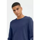 klasszikus BLEND férfi vékony kötött pulóver legénységi nyakkal 20717260-194024 Kék Méret:XL