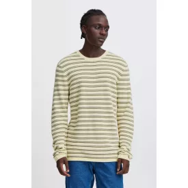   klasszikus BLEND BHAjlan férfi vékony kötött pulóver címke részlettel kötött pulóver 20717703-190515 Zöld Méret:2XL