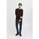 klasszikus CASUAL FRIDAY CFHeine férfi vastag kötött pulóver címke részlettel kötött pulóver 20505605-193911 Fekete Méret:M