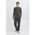 klasszikus CASUAL FRIDAY CFHeine férfi vastag kötött pulóver címke részlettel kötött pulóver 20505605-50818 Szürke Méret:L