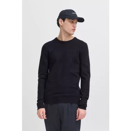 klasszikus CASUAL FRIDAY CFHeine férfi vastag kötött pulóver címke részlettel kötött pulóver 20505605-194013 Kék Méret:2XL