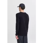 klasszikus CASUAL FRIDAY CFHeine férfi vastag kötött pulóver címke részlettel kötött pulóver 20505605-194013 Kék Méret:2XL