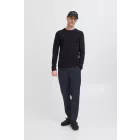 klasszikus CASUAL FRIDAY CFHeine férfi vastag kötött pulóver címke részlettel kötött pulóver 20505605-194013 Kék Méret:L