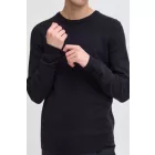 klasszikus CASUAL FRIDAY CFHeine férfi vastag kötött pulóver címke részlettel kötött pulóver 20505605-194013 Kék Méret:M