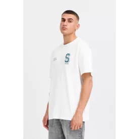   klasszikus tömör SDRowdy férfi póló  kerek nyakú Ing 21108686-114201 fehér Méret: 2XL