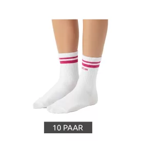   10 pár Comfortable ZWILLINGSHERZ női Tennis Zokni  MOIN Embroidery, Everyday Zokni, pamut Zokni 4603S K248142 fehér/rózsaszín Méret: N