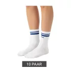 10 pár comfortable ZWILLINGSHERZ női tennis Zokni  MOIN embroidery, everyday Zokni, pamut Zokni 4603S K248142 fehér/kék Méret: N