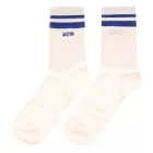 10 pár comfortable ZWILLINGSHERZ női tennis Zokni  MOIN embroidery, everyday Zokni, pamut Zokni 4603S K248142 fehér/kék Méret: N