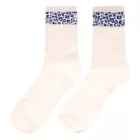 10 pár Comfortable ZWILLINGSHERZ női Tennis Zokni  Leopard Print - Everyday Zokni, pamut Zokni 4603S K248144 fehér/kék Méret: N