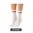 10 pár Comfortable ZWILLINGSHERZ női Tennis Zokni  Leopard Print, Everyday Zokni, pamut Zokni 4603S K248144 fehér/piros Méret: N