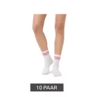 10 pár Comfortable ZWILLINGSHERZ női Tennis Zokni  Leopard Print - Everyday Zokni - pamut Zokni 4603S K248144 fehér/rózsaszín Méret: N