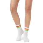 10 pár Comfortable ZWILLINGSHERZ női Tennis Zokni  Rainbow Design, Everyday Zokni, pamut Zokni 4603S K248143 fehér/rózsaszín/kék/zöld/narancssárga/sárga Méret: N