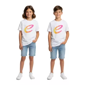   Colorful Formula E gyerek'' nadrág-újj póló, Sustainable pamut Ing  Formula E Logo 701223593 001 fehér/rózsaszín/sárga Méret: 152