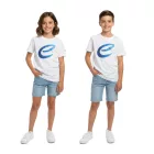 Colorful Formula E gyerek'' nadrág-újj póló, Sustainable pamut Ing  Formula E Logo, 701223593 002, fehér/kék Méret: 140
