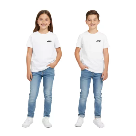 trendi Formula E verseny Division gyerek'' nadrág-újj pamut póló  Cartoon Print, 160 g/m², 701226975 001, fehér Méret: 164