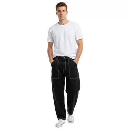 HOMEBOY x-tra WORK Férfi Baggy farmernadrág Vintage megjelenésű farmernadrág Pamut 01PA0700 Fekete Méret:W31_L32