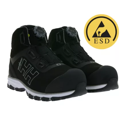 vízálló Helly Hansen Chelsea Evolution Mid Boa S3 női Safety Cipő  Ortholite és Helly Tech® Membrane, Wide Fit, védelem Class S3, 78269_930, fekete/szürke Méret: 39