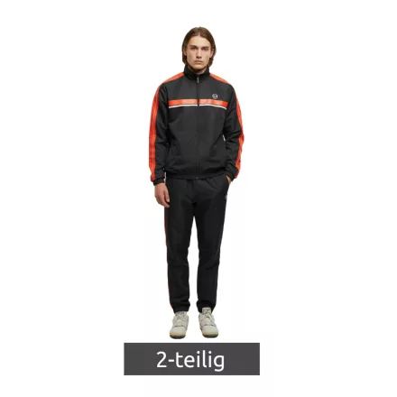 2-darab Sergio Tacchini Agave férfi Szabadidőruha, Trendy sport Öltöny, Fitness Öltöny 41533 fekete/narancssárga Méret: S