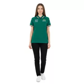   Formula 1 Aston Martin női Polo Ing  Team Logo on the mellkas és Sponsor Logos on the ujj, pamut Ing 701229256 001 zöld Méret: XL