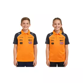   Formula 1 McLaren Lando Norris F1 Team gyerek'' Polo Ing  Sponsor Logos, nadrág-újj Sport Ing TJ5318 narancssárga Méret: 146