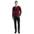 Modern, comfortable férfi elegáns-kötött Pulóver  a texturált mellkas area és stílusos look 6250 Wine piros Méret: M
