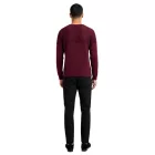Modern, comfortable férfi elegáns-kötött Pulóver  a texturált mellkas area és stílusos look 6250 Wine piros Méret: M