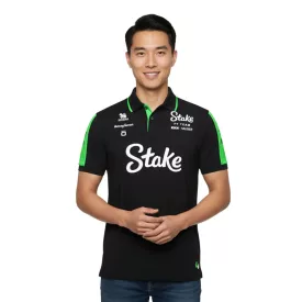   Colorful Stake Kick Sauber Formula 1 Team Kick 2024 férfi Polo Ing, Formula 1 Summer Ing  pamut, 701232879 001, fekete/zöld Méret: L