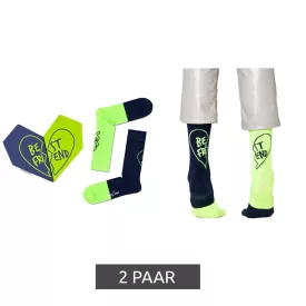   2 pár Happy Zokni Bestie Zokni női pamut Zokni Value csomag Everyday Zokni in ajándék doboz XBES02-6500 zöld/fekete Méret: 36_40