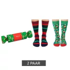 2 pár Happy Zokni Candy Cane Holiday női pamut Zokni Value csomag  karácsony Print Everyday Zokni in ajándék doboz SXPOL02-7300 zöld/színes Méret: 36_40