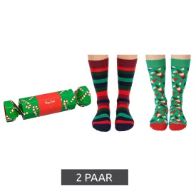   2 pár Happy Zokni Candy Cane Holiday női pamut Zokni Value csomag  karácsony Print Everyday Zokni in ajándék doboz SXPOL02-7300 zöld/színes Méret: 36_40