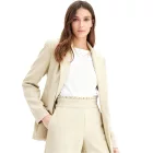 klasszikus linen-look blézer nőknek  csíkos bélés, loose fit, 968952 fekete vagy 965058 bézs Méret: 50