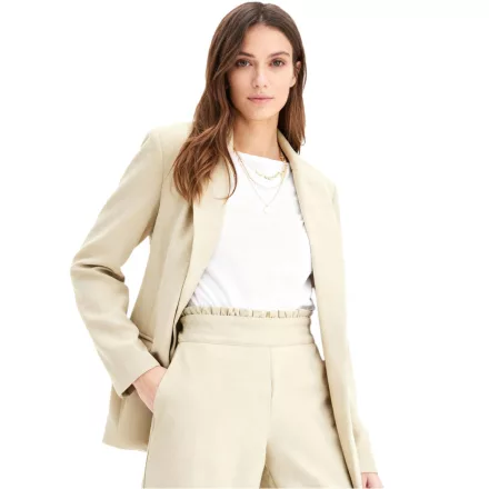 klasszikus linen-look blézer nőknek  csíkos bélés, loose fit, 968952 fekete vagy 965058 bézs Méret: 50