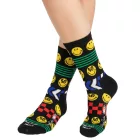 3 pár Happy Zokni Unisex férfi női pamut Zokni Value csomag  Smiley Print Everyday Zokni in ajándék doboz sárga/fekete/kék vagy fekete/rózsaszín/fehér Méret: 36_40