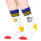 3 pár Happy Zokni Unisex férfi női pamut Zokni Value csomag  Smiley Print Everyday Zokni in ajándék doboz sárga/fekete/kék vagy fekete/rózsaszín/fehér Méret: 36_40