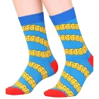 3 pár Happy Zokni Unisex férfi női pamut Zokni Value csomag  Smiley Print Everyday Zokni in ajándék doboz sárga/fekete/kék vagy fekete/rózsaszín/fehér Méret: 36_40