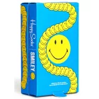 3 pár Happy Zokni Unisex férfi női pamut Zokni Value csomag  Smiley Print Everyday Zokni in ajándék doboz sárga/fekete/kék vagy fekete/rózsaszín/fehér Méret: 36_40