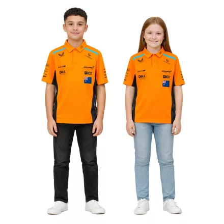 McLaren Formula 1 Oscar Piastri F1 Team gyerek'' Polo Ing  Sponsor Logos, rövid ujjú, sport Ing TJ5319 narancssárga Méret: 164