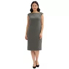Időtlen női ceruzaruha Punto di Roma gyapjúból, ujjatlan, 914418 szürke Méret:38