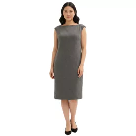   Timeless női Sheath ruha in Punto di Roma gyapjú, ujjatlan, 914418 szürke Méret: 54