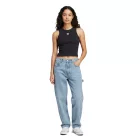 adidas női Ribbed Crop Top pamut Fitness Ing IJ8251 fekete Méret: M