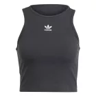 adidas női Ribbed Crop Top pamut Fitness Ing IJ8251 fekete Méret: M