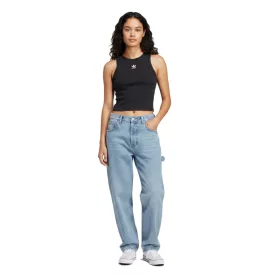  adidas női Ribbed Crop Top pamut Fitness Ing IJ8251 fekete Méret: XS