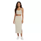 NIKE női Midi Szoknya, Ribbed  hímzett Swoosh Logo, pamut Szoknya FQ1636-104 bézs Méret: L